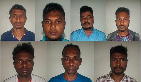 திருப்பூரில் சட்டவிரோதமாக தங்கியிருந்த வங்கதேசத்தினர் 7 பேரை போலீஸார் கைது செய்தனர்.