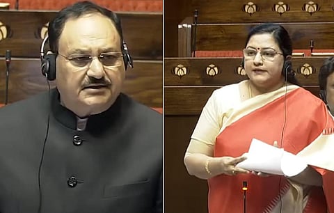 மத்திய அமைச்சர் ஜே.பி.நட்டா | திமுக எம்.பி. கனிமொழி என்.வி.என்.சோமு