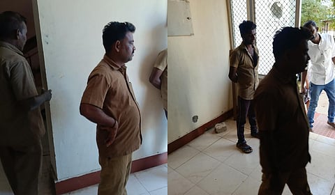 திருச்சி மாவட்ட ஆட்சியர் அலுவலகத்தில் சுற்றித்திரிந்த நாயை மாநகராட்சிப் பணியாளர் கொல்ல முயன்ற சம்பவம் அதிர்ச்சியை ஏற்படுத்தியுள்ளது.