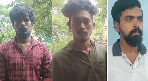 கைதான மூவர்.