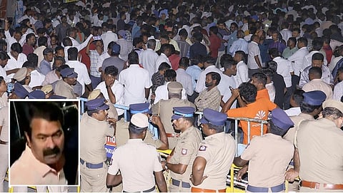 வளசரவாக்கம் காவல் நிலையத்தில் ஆஜரான சீமானிடம் போலீஸார் விசாரணை!