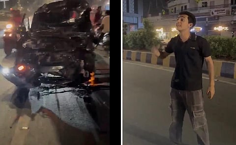 குஜராத்தில் தாறுமாறாக ஓடிய கார் மோதி பெண் உயிரிழப்பு - ‘குடிபோதை’ இளைஞர் கைது