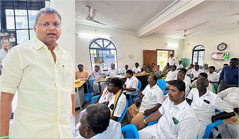 சிவகங்கையில் நடந்த ஆலோசனைக் கூட்டத்தில் கார்த்திசிதம்பரம் எம்.பி. உள்ளிட்டோர் பங்கேற்றனர்