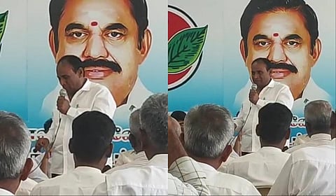 திருப்பூரில் நடந்த அதிமுக பூத் கமிட்டி கூட்டத்தில் 44-வது வார்டு கவுன்சிலர் கண்ணப்பன் பாஜக கூட்டணி குறித்து கண்கலங்கிப் பேசினார்.