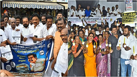 நீட் விவகாரம்: நெல்லையில் திமுக, அதிமுக ‘போட்டி’ போராட்டம்