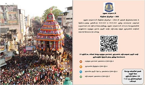 சித்திரைத் திருவிழாவையொட்டி பக்தர்களின் வசதிக்காக மதுரை மாநகராட்சி சார்பில் க்யூ ஆர் கோடு வசதி அறிமுகப்படுத்தப்பட்டுள்ளது
