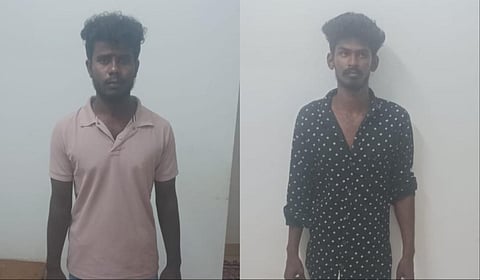 கைது செய்யப்பட்ட சுபஸ்ரீ மற்றும் கஜேந்திரன்