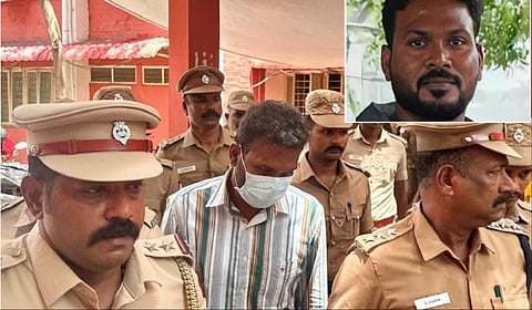 மகளிர் நீதிமன்றத்துக்கு பலத்த போலீஸ் பாதுகாப்புடன் அழைத்து வரப்பட்ட ஞானசேகரன் | படம்: எஸ்.ஆர்.ரகுநாதன்