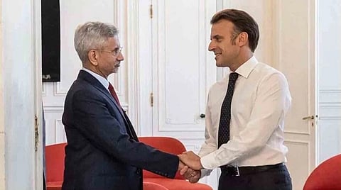பிரான்ஸ் அதிபர் மேக்ரானுடன் அமைச்சர் ஜெய்சங்கர் சந்திப்பு
