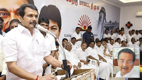 கூட்டத்தில் பேசிய செந்தில்பாலாஜி | உள்படம்: கே.எஸ்.மூர்த்தி