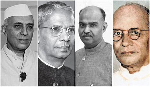 ஜவஹர்லால் நேரு, ஆர்.கே.சண்முகம் செட்டியார், டாக்டர் சியாமா பிரசாத் முகர்ஜி, சேலம் வரதராஜுலு நாயுடு