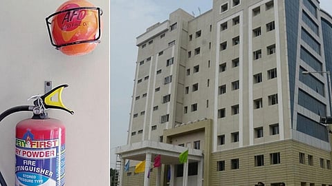 சென்னை காவல் ஆணையர் அலுவலகத்தில் புதிய கருவி: தீ விபத்து ஏற்பட்டால் தானாகவே வெடித்து தீயணைக்கும் ‘பந்து’