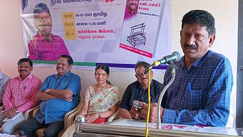 நாமக்கல் அருகே லத்துவாடியில் நடைபெற்ற நூல் வெளியீட்டு விழாவில் ஓய்வு பெற்ற ஐஏஎஸ் அதிகாரி சகாயம் பேசினார். 