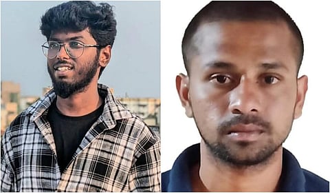 கொலையான கவின் (இடது), கொலை வழக்கில் சரணடைந்த சுர்ஜித் (வலது)