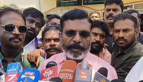 “சுர்ஜித்தின் தாயையும் கைது செய்வதில் போலீஸாருக்கு என்ன தயக்கம்?” - திருமாவளவன்