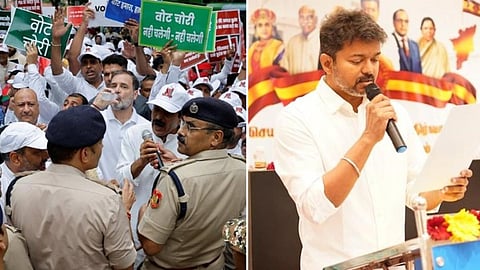 ராகுல் காந்தி உட்பட எதிர்க்கட்சி எம்.பி.க்கள் கைது: தவெக தலைவர் விஜய் கண்டனம்