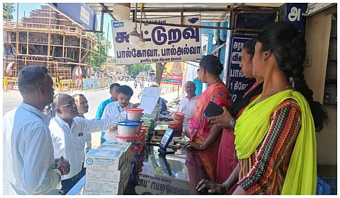 ஸ்ரீவில்லி. ஆவின் கூட்டுறவு பெயர்களை சட்டவிரோதமாக பயன்படுத்திய பால்கோவா கடைகளுக்கு நோட்டீஸ்