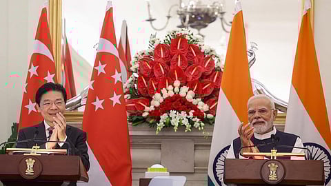 பிரதமர் மோடியுடன் சிங்கப்பூர் பிரதமர் வாங் சந்திப்பு: இரு நாடுகளிடையே 5 முக்கிய ஒப்பந்தங்கள் கையெழுத்தாகின