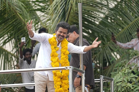 தவெக தலைவர் விஜய் | நாகைப் பிரச்சாரத்தில் எடுக்கப்பட்ட படம்.