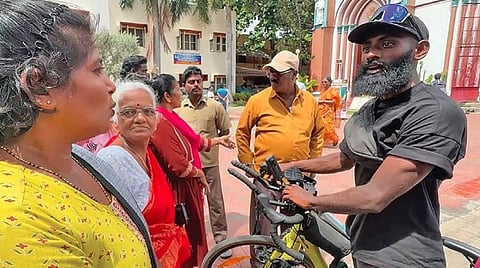 3 மாதங்களில் 10,000 கி.மீ. பயணம் - சைக்கிளில் உலகம் சுற்றும் பிரான்ஸ் இளைஞர் புதுச்சேரி வருகை