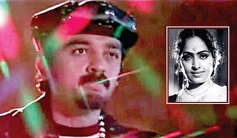 சகலகலா வல்லவன்... (உள்படம்: கருப்பு வெள்ளை குளோஸ்-அப்)