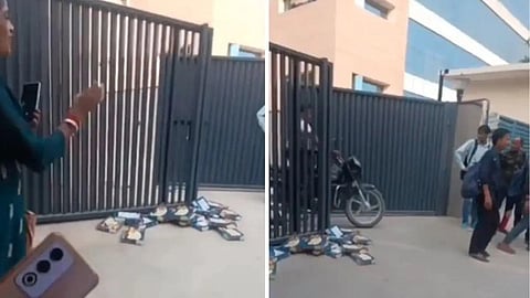 தீபாவளி போனஸ் வழங்காததால் இனிப்பை வீசிய தொழிலாளர்கள்