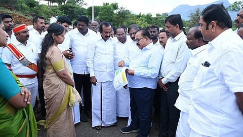 காவிரி உபரிநீர் மூலம் புதிய நீரேற்று திட்டம் - மேட்டூர் அருகே அமைச்சர் முத்துசாமி ஆய்வு