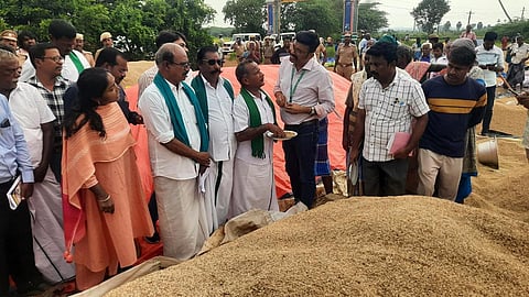 தஞ்சை நெல் கொள்முதல் நிலையத்தில் மத்திய குழு ஆய்வு - விவசாயிகள் முன்வைத்த முக்கிய கோரிக்கை