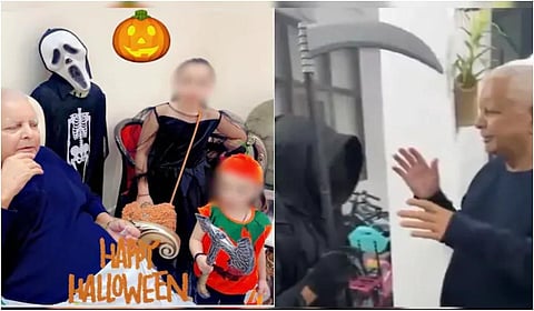 லாலுவின் ஹாலோவீன் கொண்டாட்டம்: பாஜக கடும் விமர்சனம்