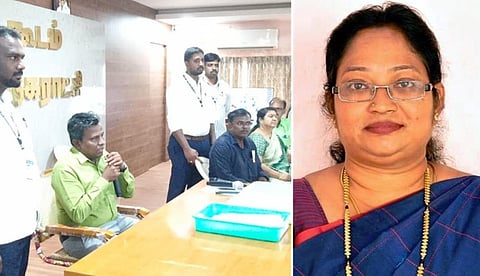 திமுக நகராட்சி தலைவர் பரிதா நவாப் (வலது)