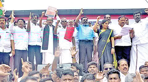 திமுக கூட்டணிக் கட்சிகள் கண்டன ஆர்ப்பாட்டம் | பிரதிநிதித்துவப் படம்