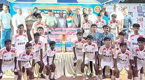 மாநில கால்பந்து போட்டி: மதுரை ஏ.சி. அணி முதலிடம்