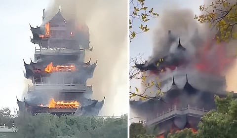 சுற்றுலா பயணிகளால் சீன கோயில் தீயில் சாம்பல்