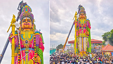 சேலம் அருகே 56 அடி முருகன் சிலை கும்பாபிஷேகம்!
