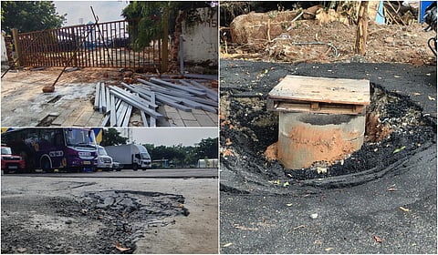 மதுரை ஹாக்கி மைதான திறப்புக்காக அவசரகதியில் நடந்த பணியால் 3 நாளில் பெயர்ந்த சாலை!