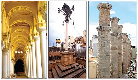 திருமலை நாயக்கர் மகால், விளக்கு தூண், பத்து தூண்