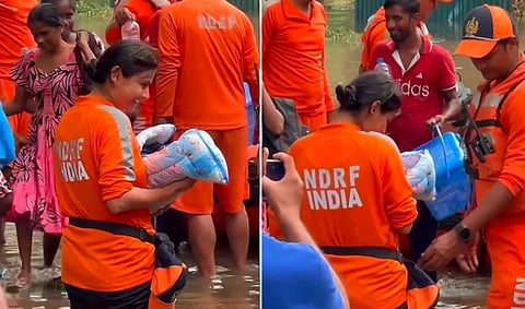 இலங்கை வெள்ளத்தில் சிக்கிய பச்சிளங் குழந்தையை பத்திரமாக மீட்ட இந்திய மீட்பு குழு!