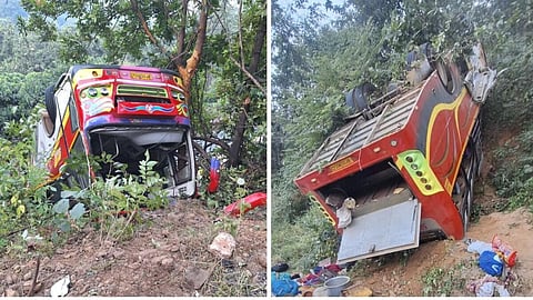 விபத்துக்குள்ளான பேருந்து