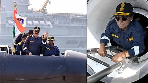 நீர்மூழ்கிக் கப்பலில் பயணம் செய்து குடியரசுத் தலைவர் திரவுபதி முர்மு சாதனை