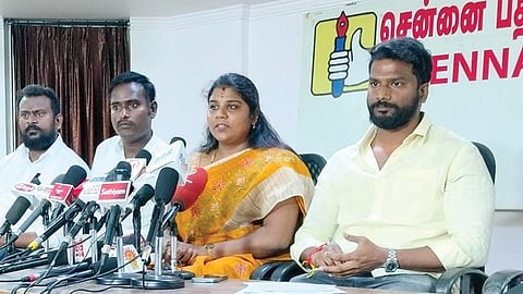 சென்னையில் பேட்டி அளித்த காடுவெட்டி குருவின் மகள் விருதாம்பிகை.