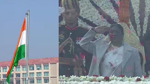 டெல்லியில் தேசியக் கொடி ஏற்றினார் திரவுபதி முர்மு | 77-வது குடியரசு தின விழா கோலாகலம்