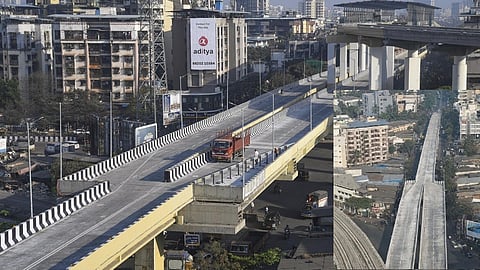 மும்பையில் 4 வழி மேம்பாலம் திடீரென 2 வழியாக மாறும் புகைப்படம் - ‘ஆபத்து இல்லை’ என எம்எம்ஆர்டிஏ விளக்கம்