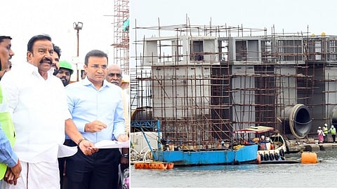 கடல் நீரை குடிநீராக்கும் நிலைய கட்டுமானப் பணி: அமைச்சர் கே.என்.நேரு நேரில் ஆய்வு