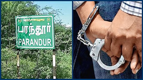 பரந்தூர் விமான நிலைய நில அளவைக்கு லஞ்சம்: நில அளவையரை கைது செய்து போலீஸார் நடவடிக்கை