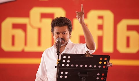 “கல்லாப்பெட்டி கூட்டணியை கஷ்டப்பட்டு சேர்த்த ஸ்டாலின் சார்!” - விஜய் விறுவிறு பேச்சு