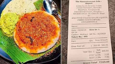 பெங்களூரு விமான நிலைய ஓட்டலில் ஒரு பிளேட் இட்லி ரூ.315: வைரலான பயணியின் பதிவு