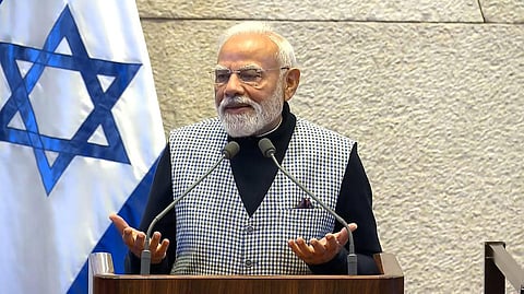 இஸ்ரேல் நாடாளுமன்றத்தில் உரையாற்றிய பிரதமர் மோடி 