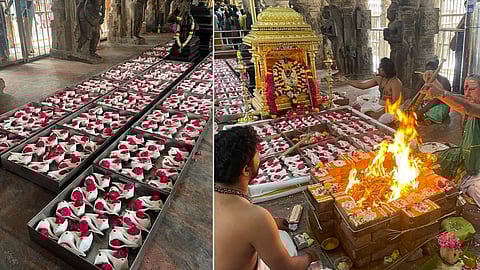 மாசி மகத்தை முன்னிட்டு பழநி முருகன் கோயிலில் 1008 சங்கு பூஜை