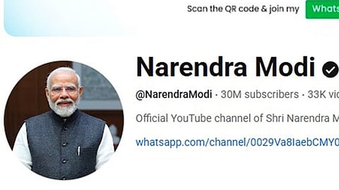 பிரதமர் மோடி இன்ஸ்டாவை அடுத்து யூடியூபிலும் சாதனை