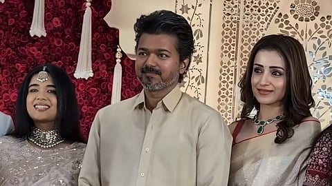 ஏஜிஎஸ் தயாரிப்பாளர் இல்ல திருமண நிகழ்வில் விஜய், த்ரிஷா பங்கேற்பு!